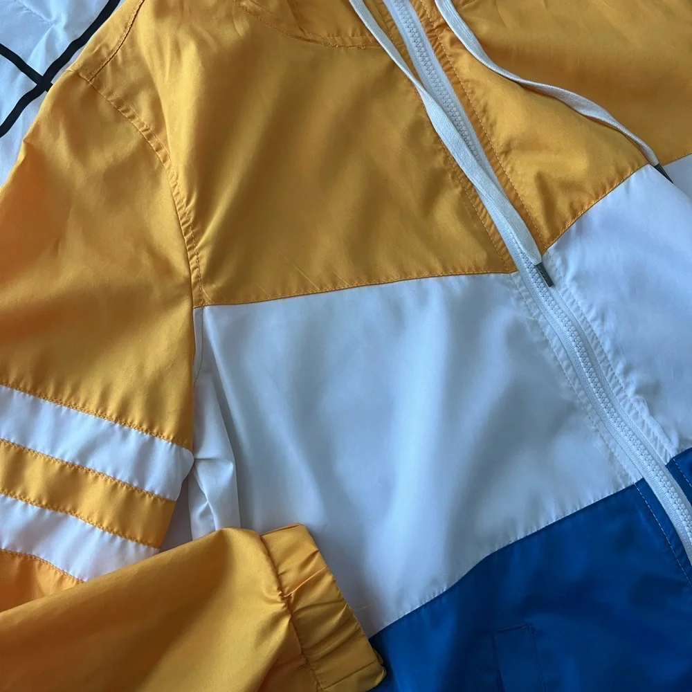Yellow and Blue Colorblock Zippered Windbreaker Jacket | ZINE - Picture 6 of 8